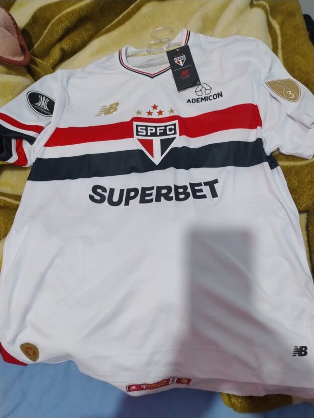 Camisa São Paulo 25, modelo jogador, tamanho GG